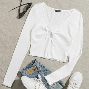 Ribbed Tee W/ Lettuce Trim